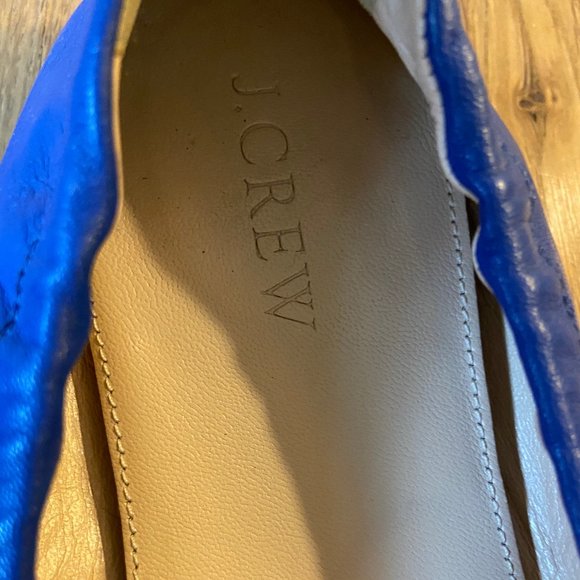 J.Crew Blue Leather Ballet Flats with Bow - Picture 3 of 11